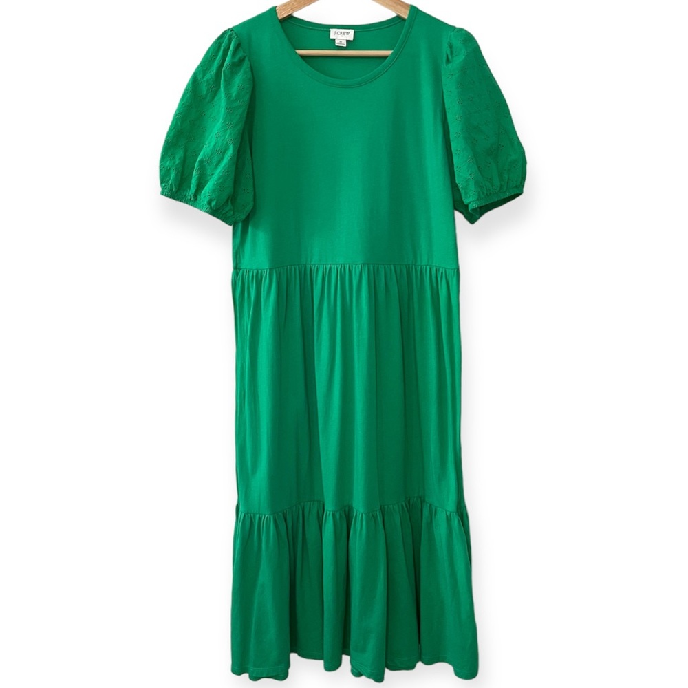 J. Crew Factory Eyelet Sleeve Knit Midi Dress